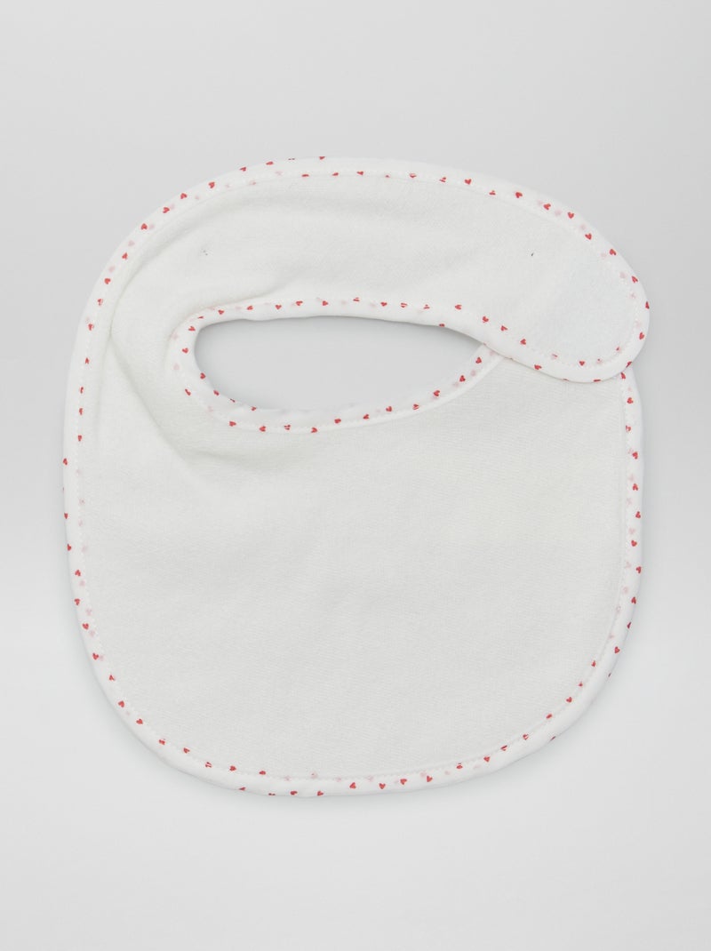 Set van 7 slabbetjes van badstof met klittenband WIT - Kiabi