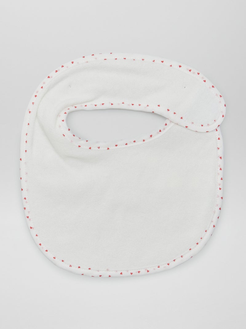 Set van 7 slabbetjes van badstof met klittenband WIT - Kiabi