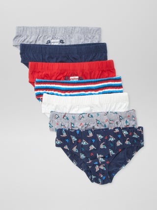 Set van 7 slips met print