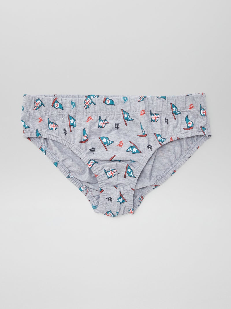 Set van 7 slips met print BLAUW - Kiabi