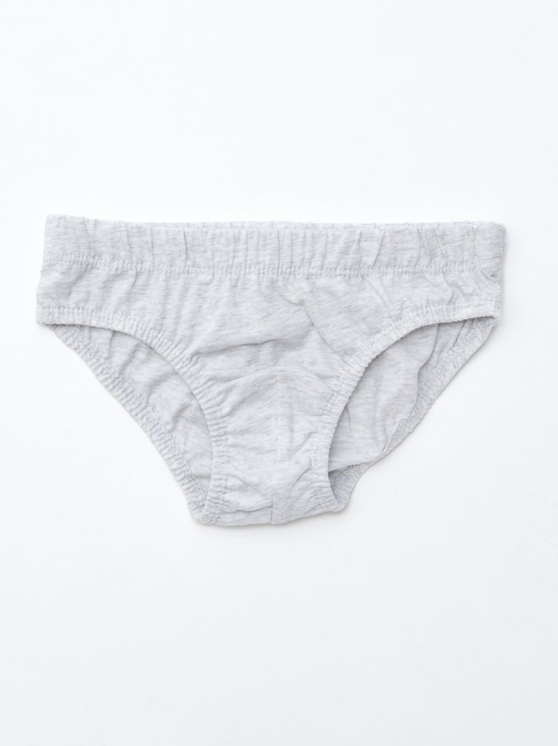 Set van 7 slips met print Grijs - Kiabi