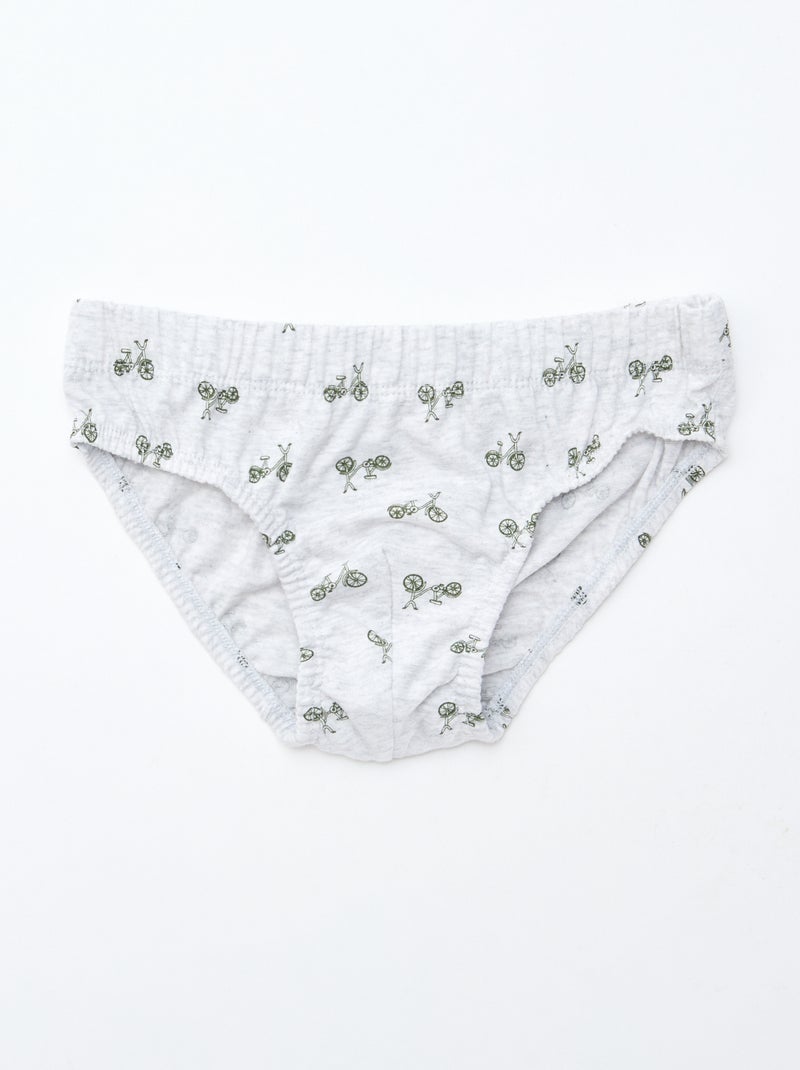 Set van 7 slips met print Grijs - Kiabi