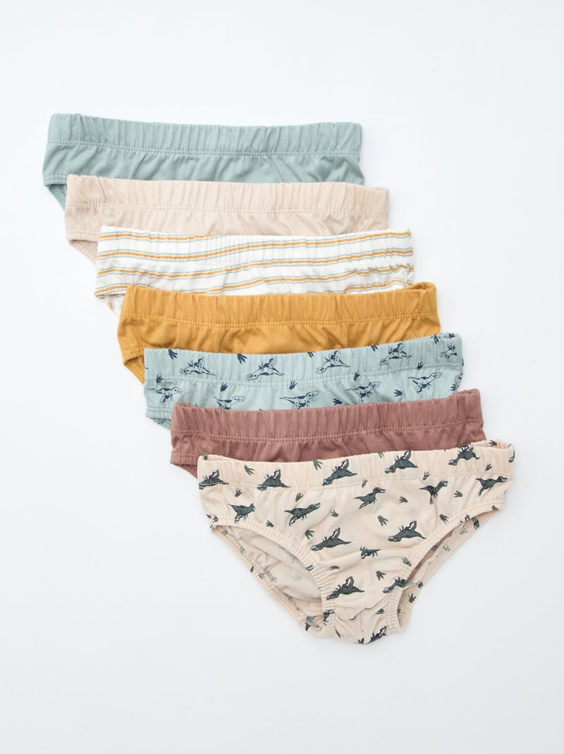 Set van 7 slips met print Wit - Kiabi