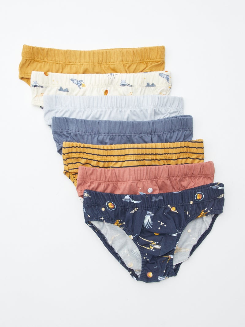 Set van 7 slips met print Wit - Kiabi