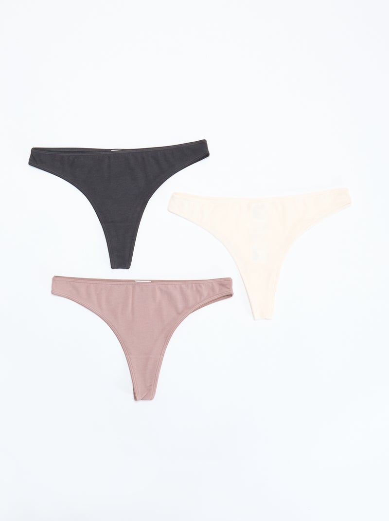Set van 7 zwarte tanga's Rose - Kiabi