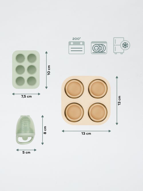Set van siliconen containers en knabbelaar - Kiabi