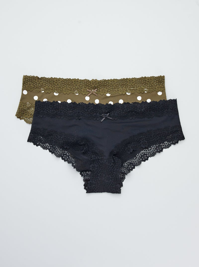 Set van twee microvezel shorty’s GROEN - Kiabi