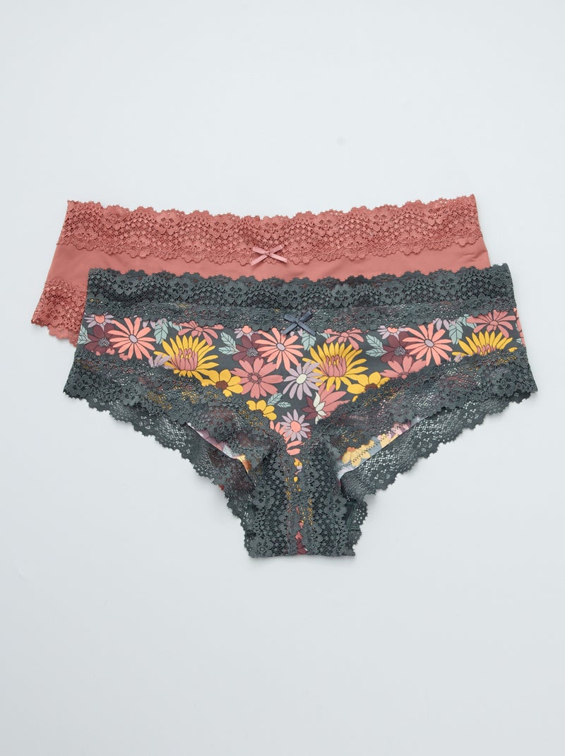 Set van twee microvezel shorty’s GROEN - Kiabi
