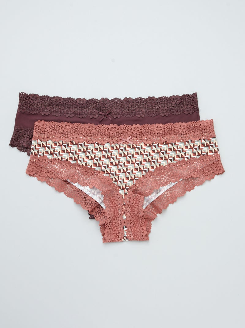 Set van twee microvezel shorty’s ROSE - Kiabi
