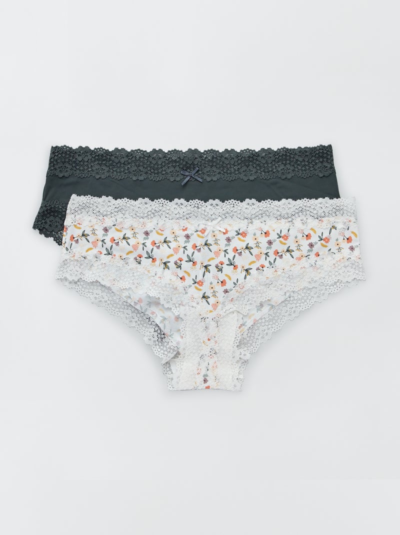 Set van twee microvezel shorty’s WIT - Kiabi