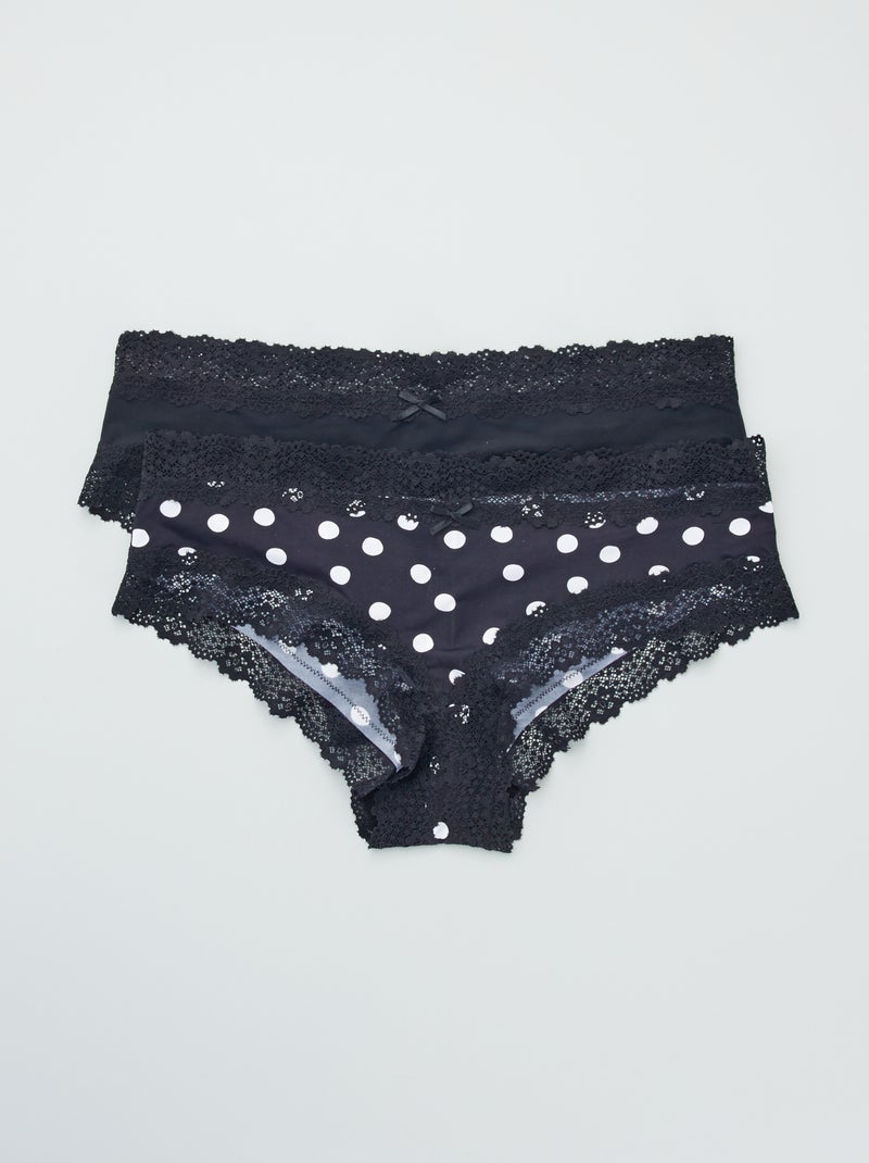 Set van twee microvezel shorty’s ZWART - Kiabi