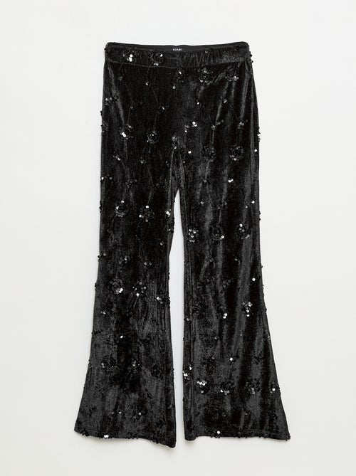 Setje - Bloesje + flared-fit broek van velours - Kiabi