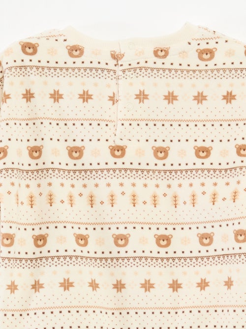 Setje - Fluwelen pyjama + vestje van katoenen interlock - Kiabi