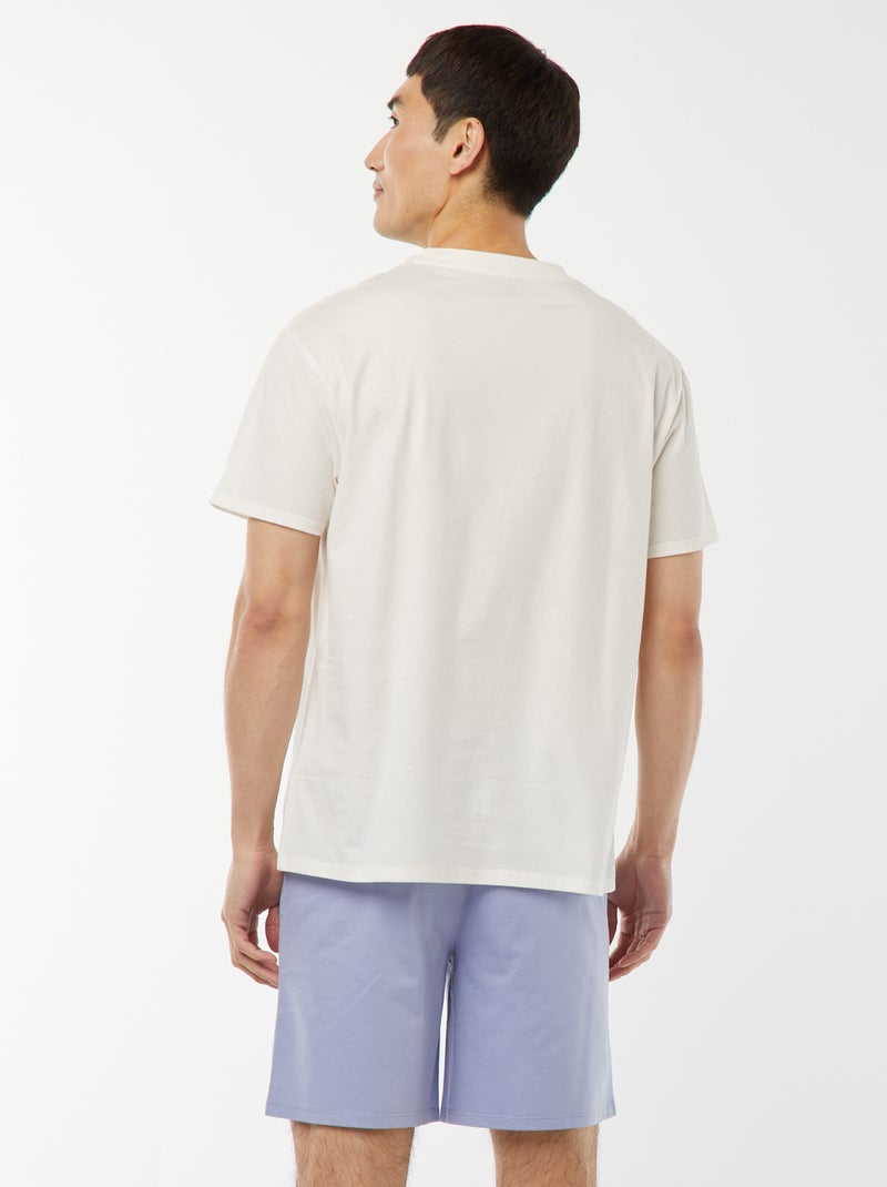 Setje - Korte pyjama - Short + T-shirt met pring uit de film 'Jaws' -  2-delig WIT - Kiabi