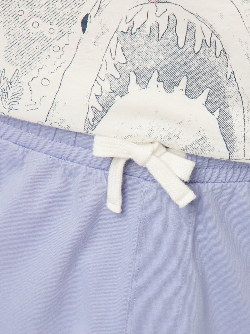 Setje - Korte pyjama - Short + T-shirt met pring uit de film 'Jaws' -  2-delig WIT - Kiabi