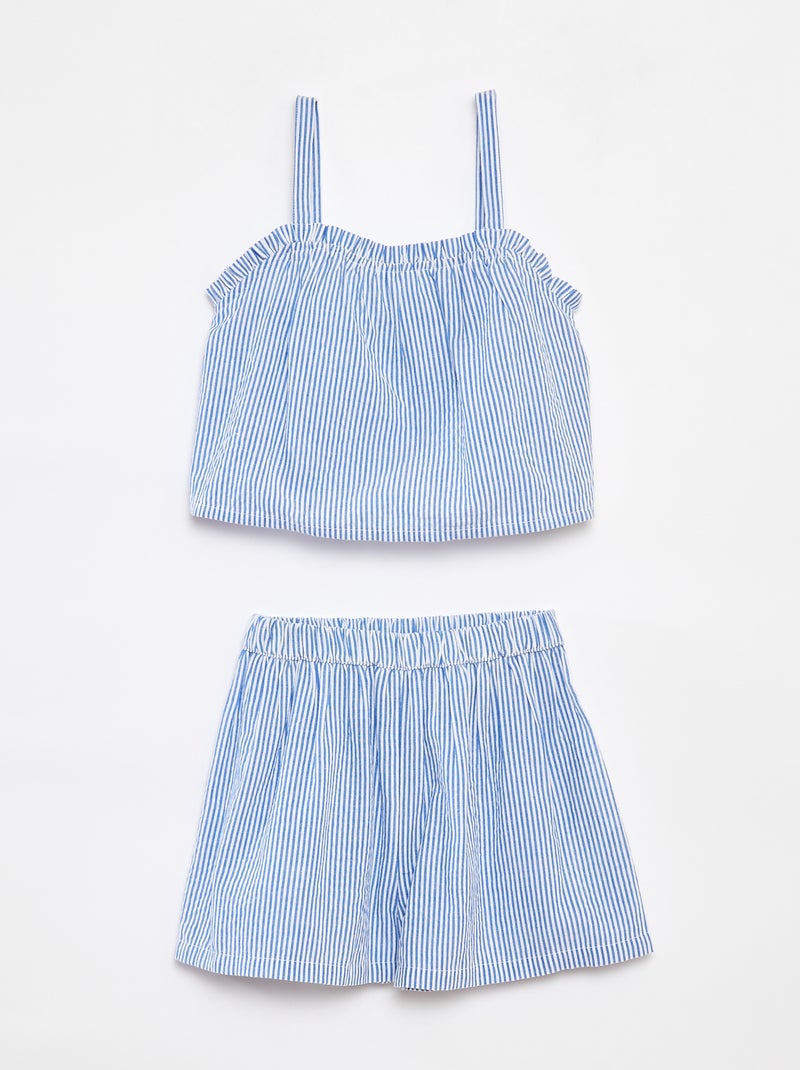 Setje - Korte top + short - 2-delig Blauw - Kiabi
