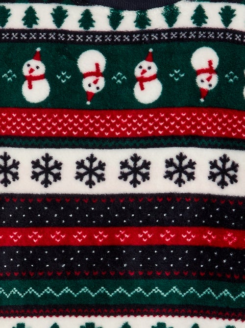 Setje - Lange pyjama van fleecestof in kerstthema - 2-delig - Kiabi