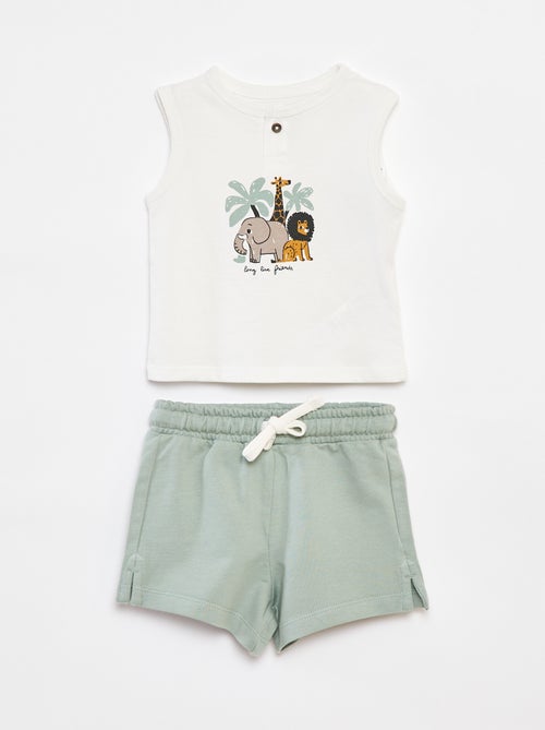 Setje - Mouwloos T-shirt + short - 2-delig - Kiabi