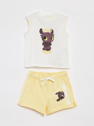 Setje - Mouwloos T-shirt + short 'Dragons' 'Universal'