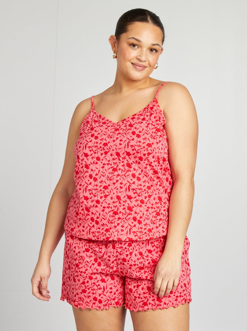 Setje - Mouwloze pyjamatop + short met print - 2-delig ROSE - Kiabi