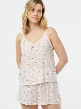 Setje - Mouwloze pyjamatop + short met print