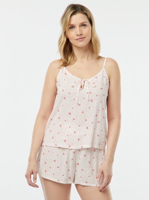 Setje - Mouwloze pyjamatop + short met print - Kiabi
