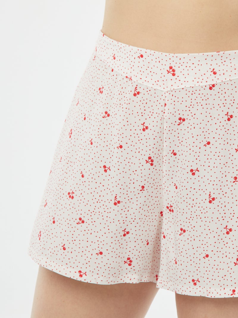 Setje - Mouwloze pyjamatop + short met print WIT - Kiabi