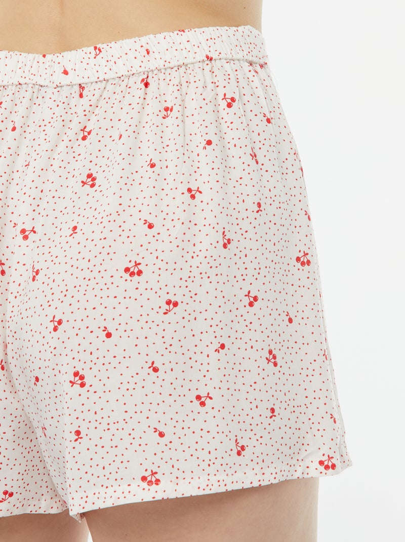 Setje - Mouwloze pyjamatop + short met print WIT - Kiabi
