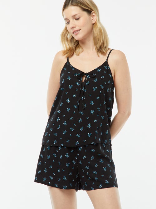 Setje - Mouwloze pyjamatop + short met print - Kiabi