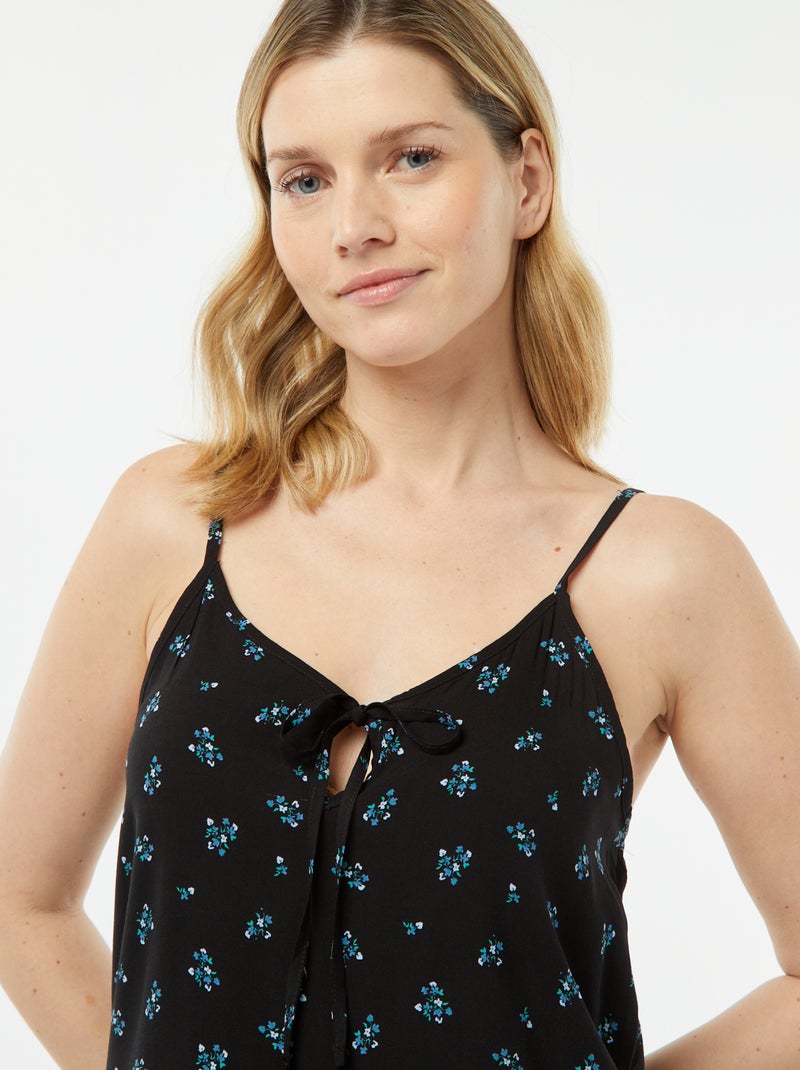 Setje - Mouwloze pyjamatop + short met print ZWART - Kiabi