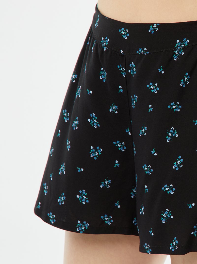 Setje - Mouwloze pyjamatop + short met print ZWART - Kiabi