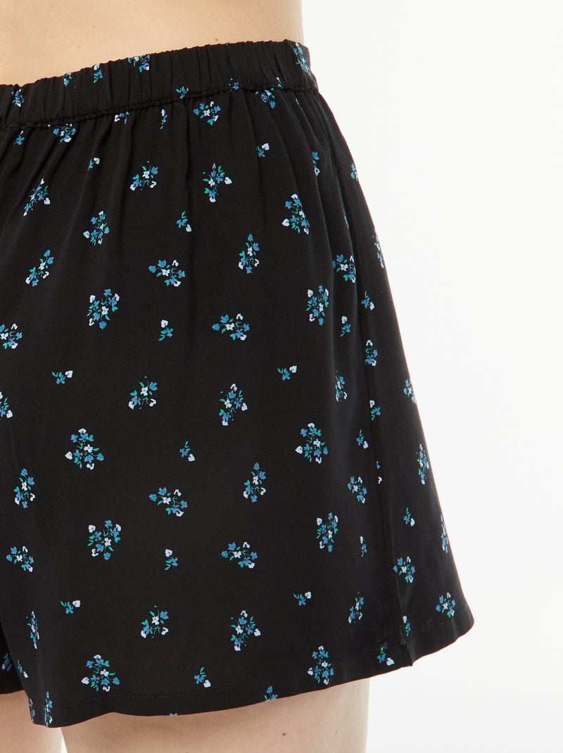 Setje - Mouwloze pyjamatop + short met print ZWART - Kiabi