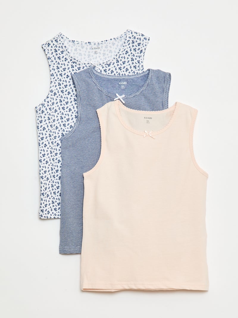 Setje - Mouwloze tops met brede bandjes Blauw - Kiabi