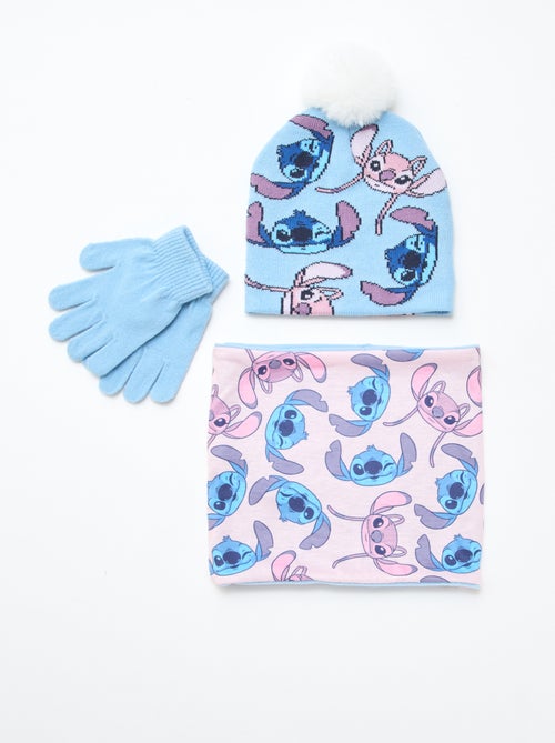 Setje - Muts + colsjaal + handschoenen 'Stitch & Angel' - 3-delig - Kiabi