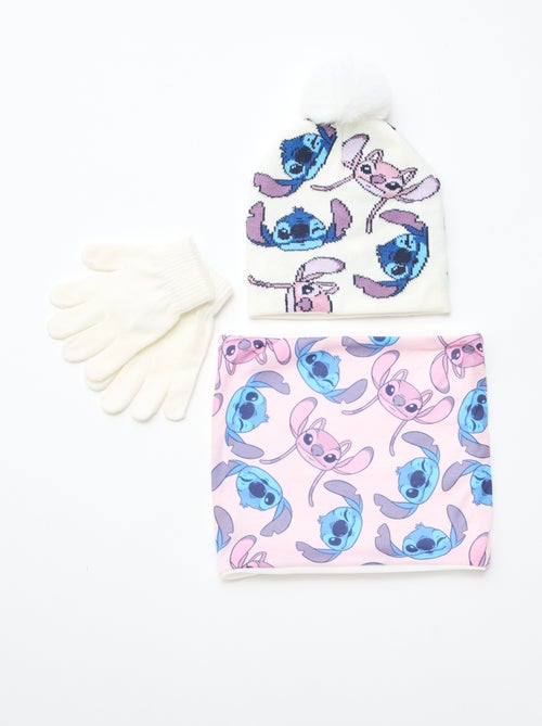 Setje - Muts + colsjaal + handschoenen 'Stitch & Angel' - 3-delig - Kiabi