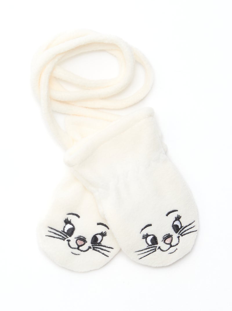 Setje - Muts + handschoenen + colsjaal 'Winnie & Marie' 'Disney' Wit - Kiabi