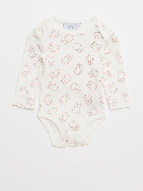 Setje - Nachtpakje met voetjes 'Miffy' + rompertje met lange mouwen - Kiabi