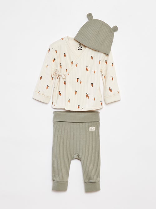 Setje - Pyjama + muts - 3-delig - Kiabi