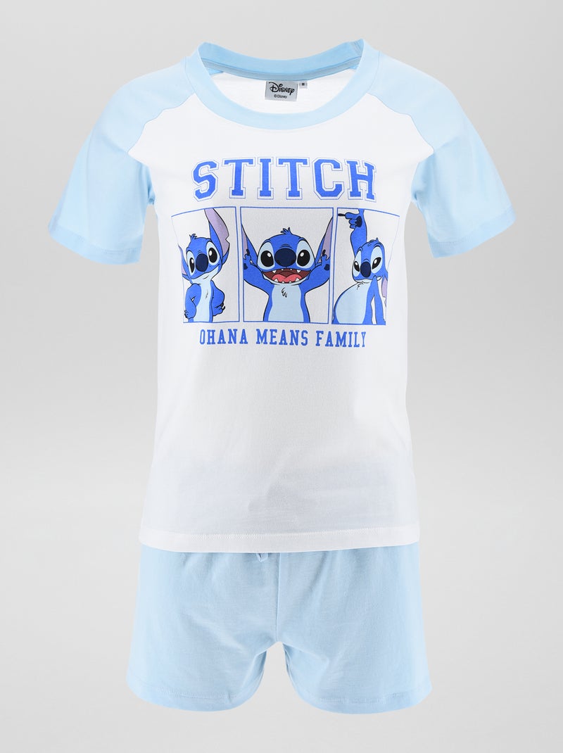 Setje - Pyjamashirt + -short 'Stitch' - 2-delig BLAUW - Kiabi