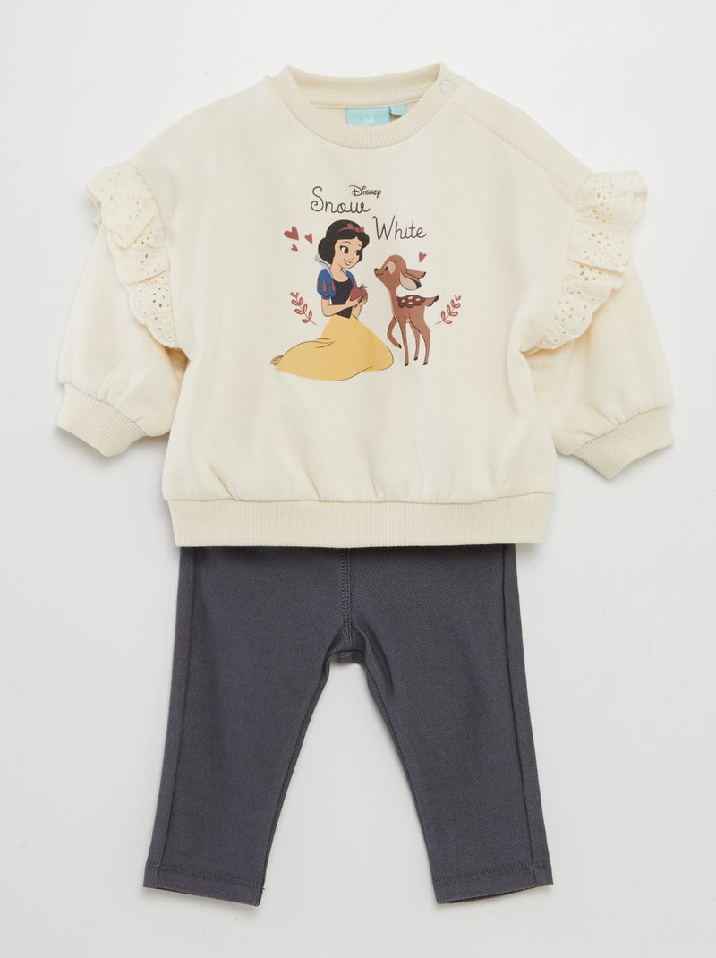 Setje - Qweater + legging 'Knabbel & Babbel' - 2-delig WIT - Kiabi