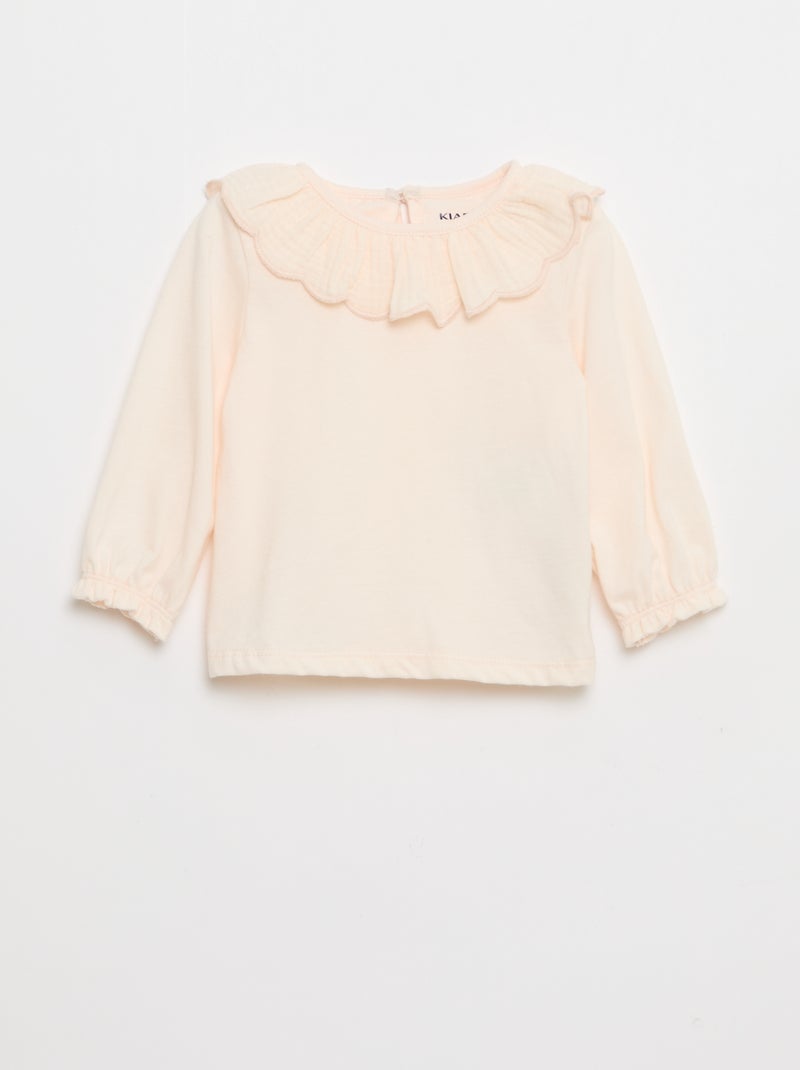 Setje - Short met bretels + T-shirt + kousenbroek - 3-delig Biege - Kiabi
