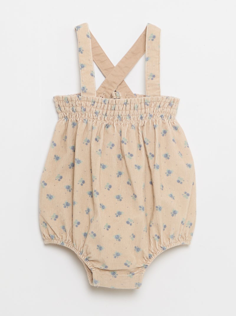 Setje - Short met bretels + T-shirt + kousenbroek - 3-delig Biege - Kiabi