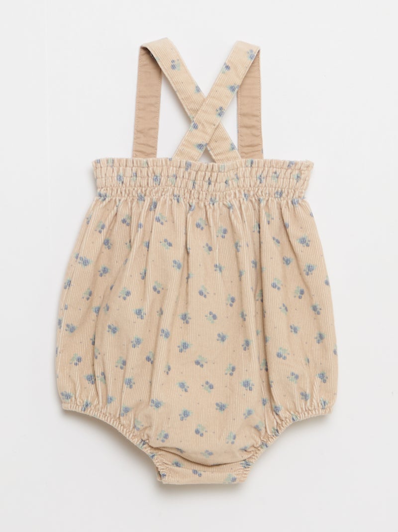 Setje - Short met bretels + T-shirt + kousenbroek - 3-delig Biege - Kiabi