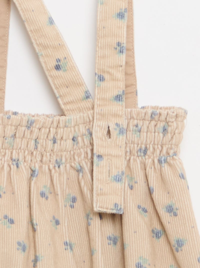 Setje - Short met bretels + T-shirt + kousenbroek - 3-delig Biege - Kiabi