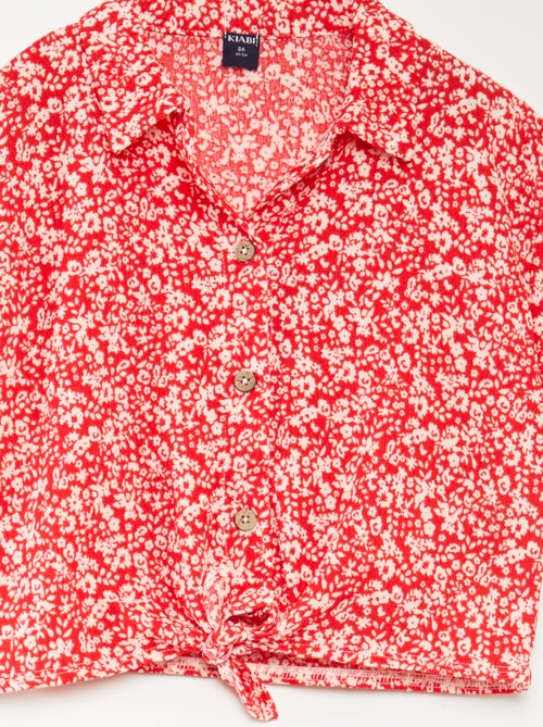 Setje - Soepelvallend T-shirt + broek met bloemenprint - 2-delig - Kiabi