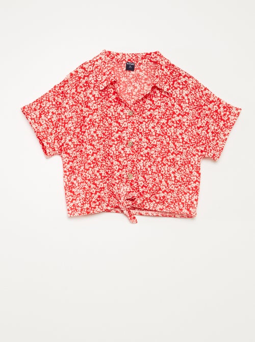 Setje - Soepelvallend T-shirt + broek met bloemenprint - 2-delig - Kiabi