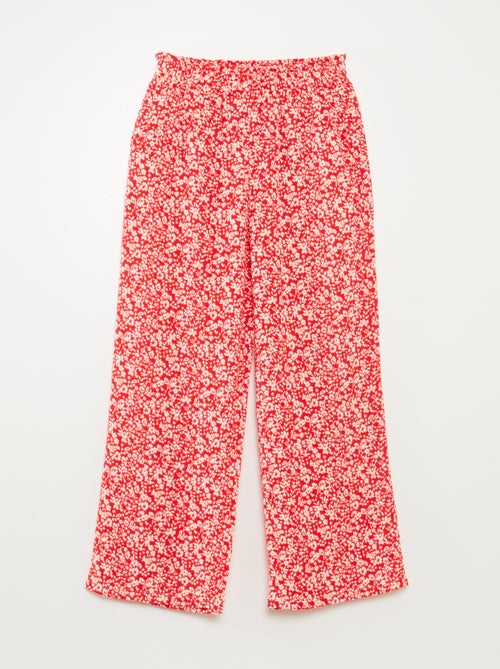 Setje - Soepelvallend T-shirt + broek met bloemenprint - 2-delig - Kiabi