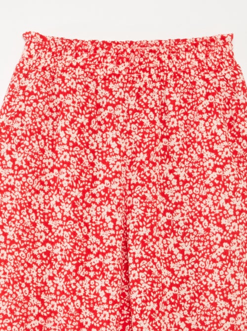 Setje - Soepelvallend T-shirt + broek met bloemenprint - 2-delig - Kiabi