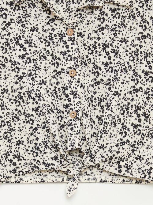 Setje - Soepelvallend T-shirt + broek met bloemenprint - 2-delig - Kiabi