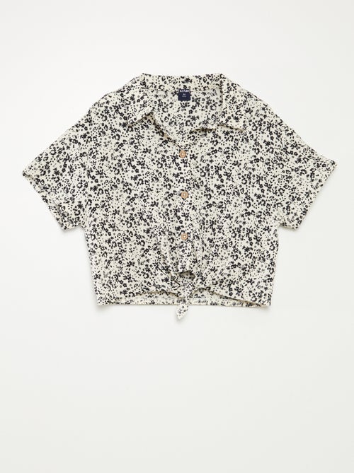 Setje - Soepelvallend T-shirt + broek met bloemenprint - 2-delig - Kiabi